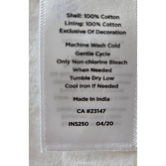 Talbots Woman NWT Size 14 White Gauzy Dress Black Embroidered Neckline Beachy - Picture 8 of 9